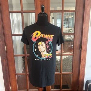 David Bowie 73 World Tour Retro T Shirt Medium Black Short Sleeve 2020